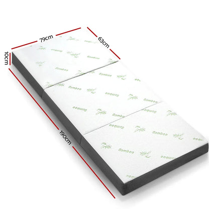 Giselle Bedding Foldable Mattress Folding Foam Single Bamboo - Mekamart Australia