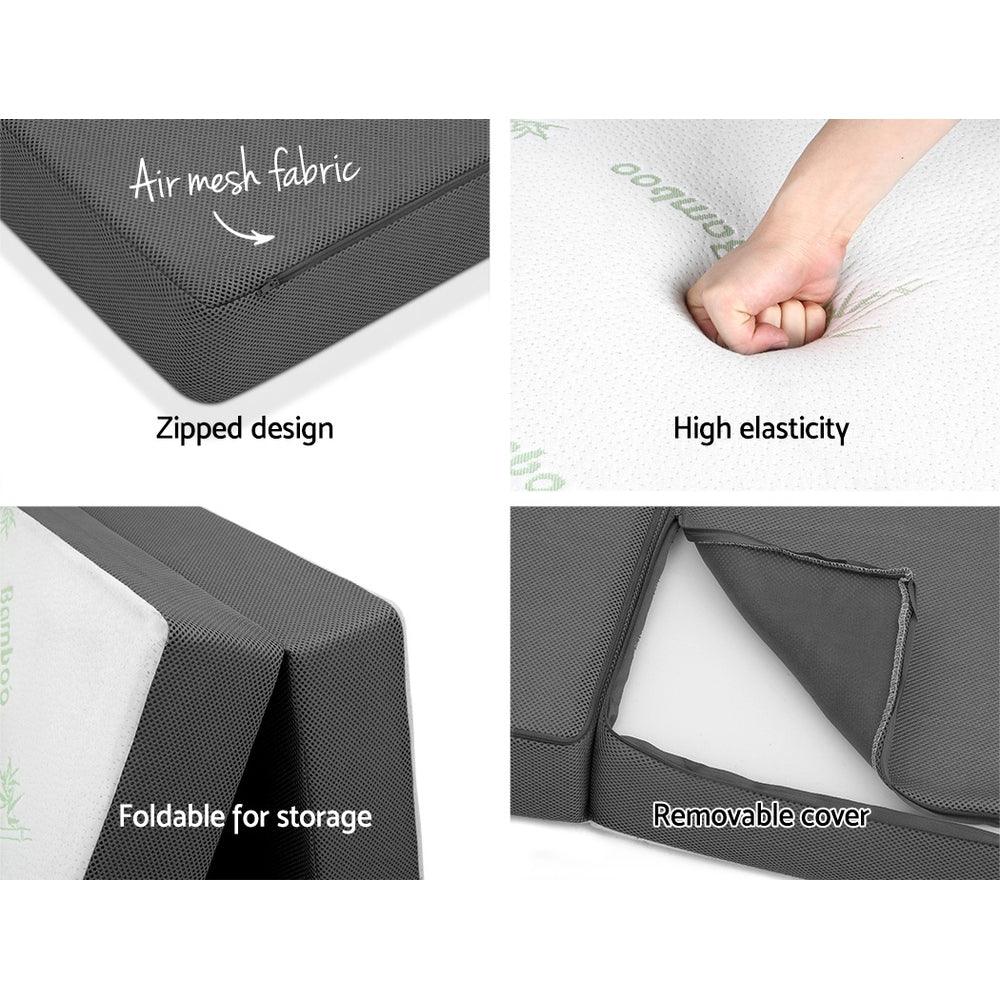 Giselle Bedding Foldable Mattress Folding Foam Single Bamboo - Mekamart Australia