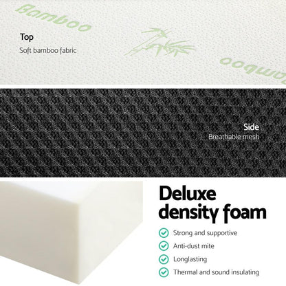 Giselle Bedding Foldable Mattress Folding Foam Double Bamboo - Mekamart Australia
