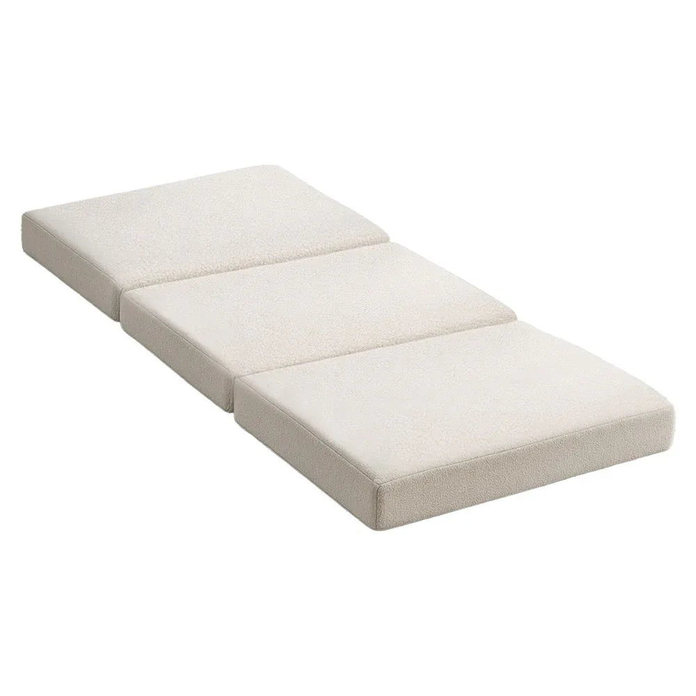 Giselle Bedding Foldable Mattress Fleece Portable 3-fold Folding Foam Mattresses - Mekamart Australia