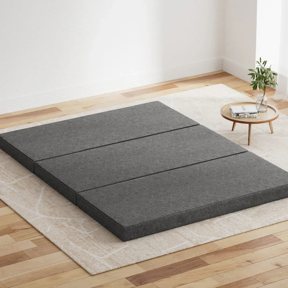 Giselle Bedding Foldable Mattress Folding Foam Queen Grey - Mekamart Australia