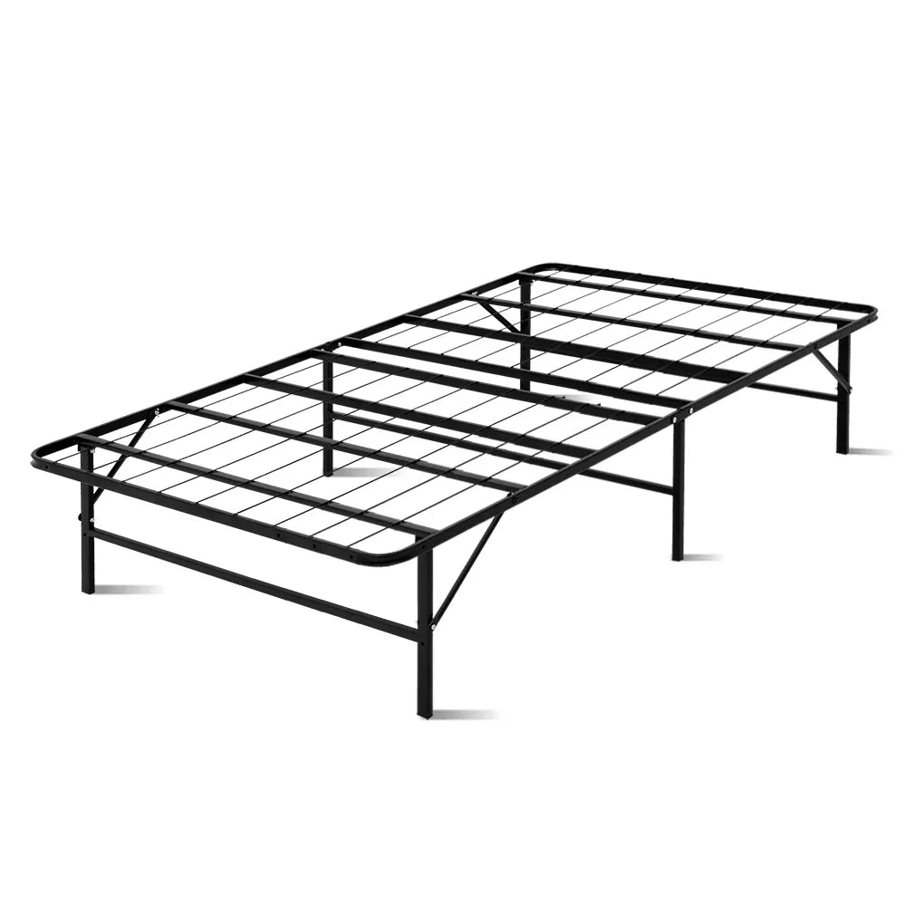 Artiss Folding Bed Frame Metal Base - King Single - Mekamart Australia