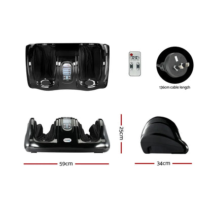 Livemor Foot Massager Shiatsu Massagers Electric Remote Roller Kneading Black - Mekamart Australia