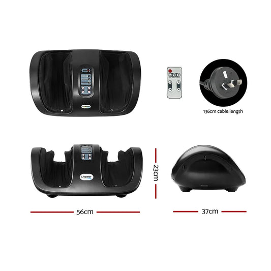 Livemor Foot Massager Shiatsu Massagers Electric Roller Kneading Leg Black - Mekamart Australia