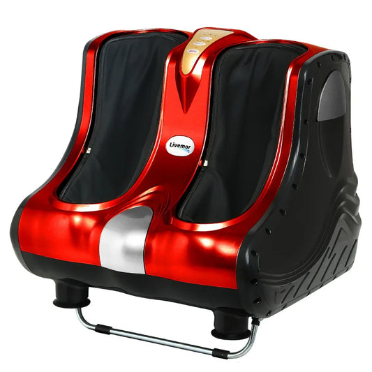 Livemor Foot Massager Massagers Shiatsu Electric Roller Ankle Calf Leg Kneading Red - Mekamart Australia