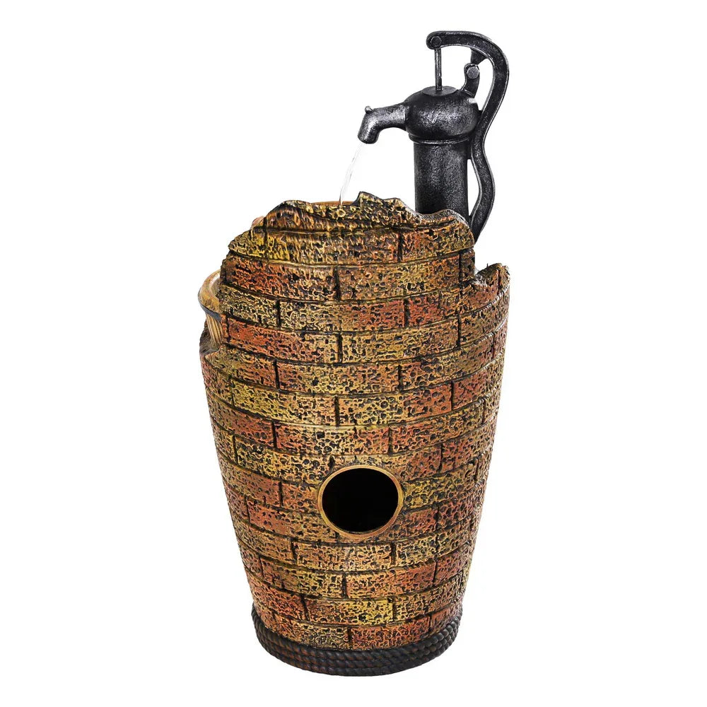 Gardeon Solar Fountain Water Feature Outdoor Cascading Hand Pump Design 80CM - Mekamart Australia