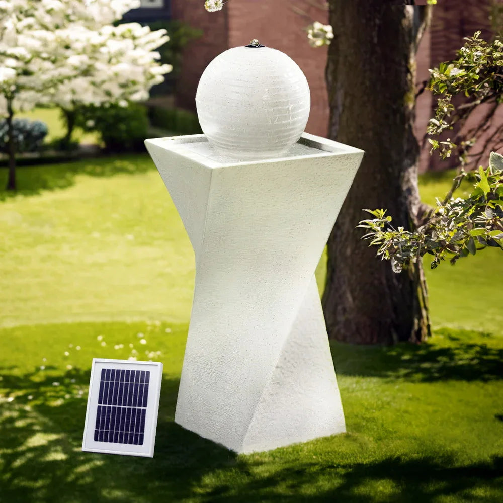 Gardeon Solar Fountain Water Feature Bird Bath Outdoor Garden LED Lights Ball 85CM - Mekamart Australia