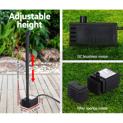 Gardeon Solar Pond Pump Submersible Water Fountain Kit 4.4FT - Mekamart Australia