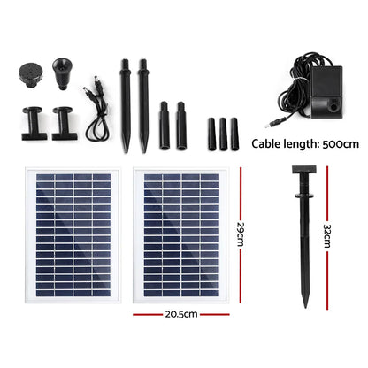 Gardeon Solar Pond Pump Submersible Water Fountain Kit with 2 Panels 7.2FT - Mekamart Australia