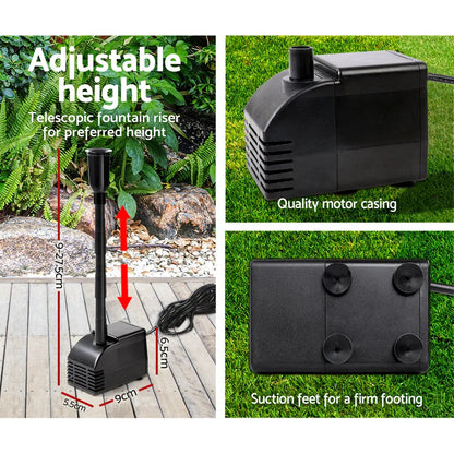 Gardeon Solar Pond Pump Submersible Water Fountain Kit with 2 Panels 7.2FT - Mekamart Australia
