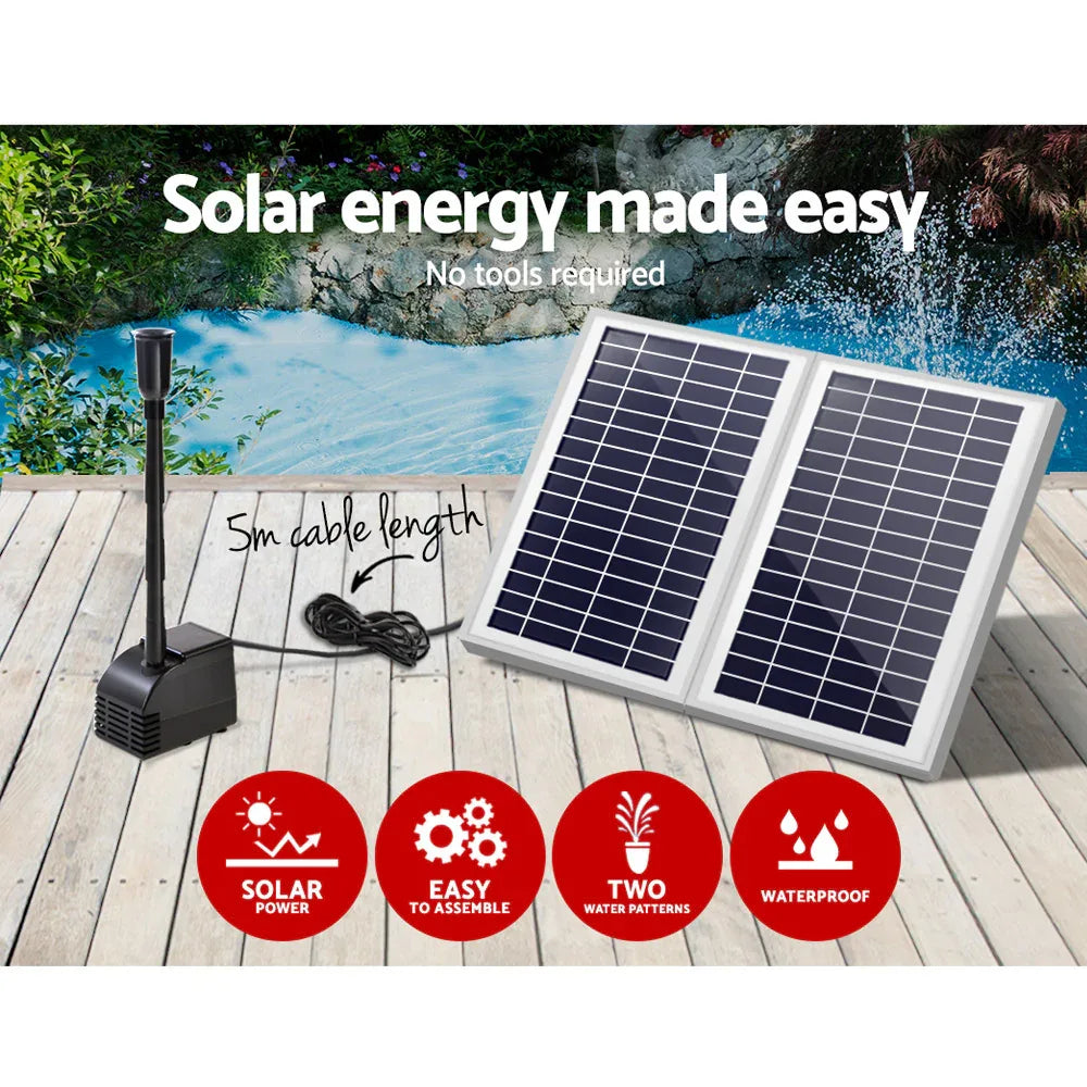 Gardeon Solar Pond Pump Submersible Water Fountain Kit with 2 Panels 7.2FT - Mekamart Australia