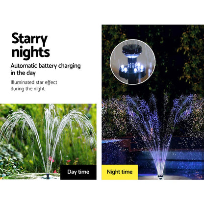 Gardeon Solar Pond Pump Submersible Water Fountain with Battery Kit LED Lights 4FT - Mekamart Australia