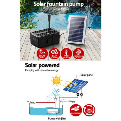 Gardeon Solar Pond Pump with Filter Box 4.6FT - Mekamart Australia