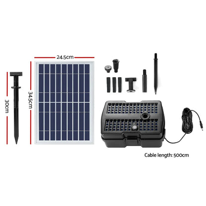 Gardeon Solar Pond Pump Water Fountain Filter Box Submersible Outdoor Pool 6.6FT - Mekamart Australia