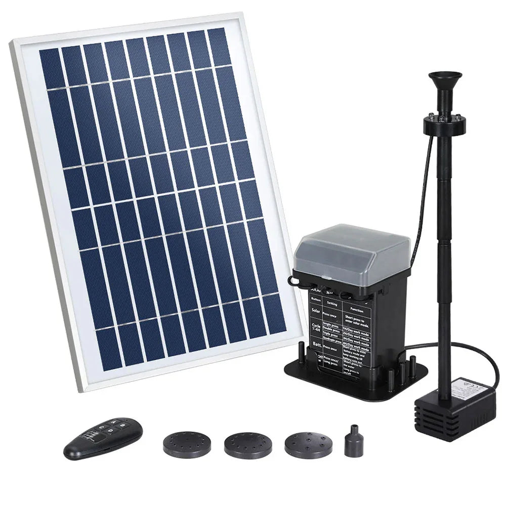 Gardeon Solar Pond Pump Submersible Fountain with Battery Kit LED Lights 5.2FT - Mekamart Australia