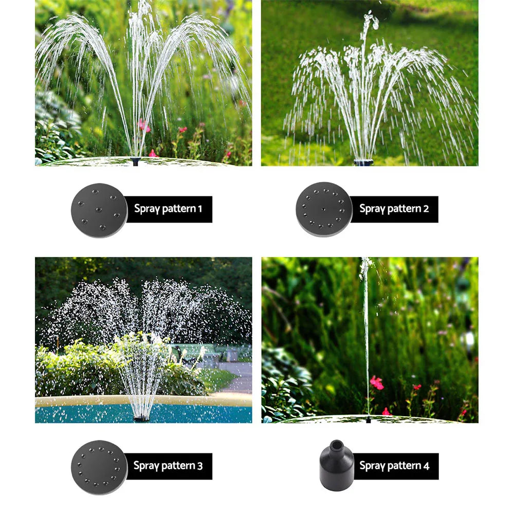 Gardeon Solar Pond Pump Submersible Fountain with Battery Kit LED Lights 5.2FT - Mekamart Australia