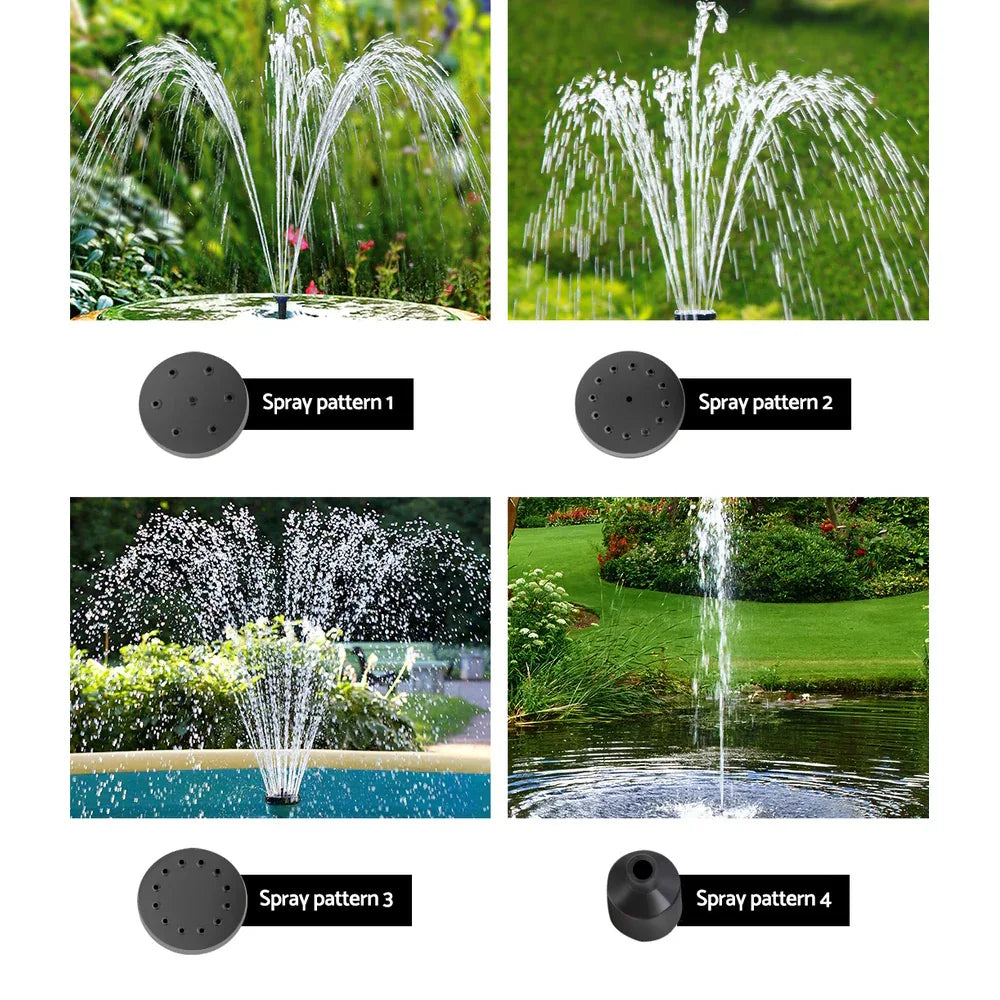 Gardeon Solar Pond Pump Submersible Water Fountain with Battery Kit LED Lights 4.3FT - Mekamart Australia