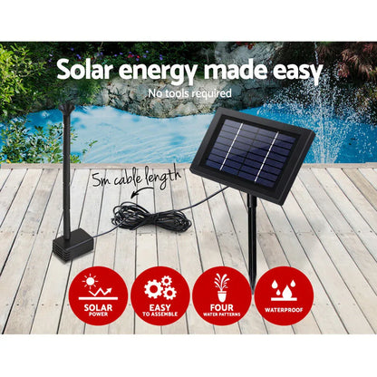 Gardeon Solar Pond Pump Submersible Water Fountain Kit 4FT - Mekamart Australia