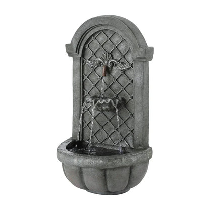 Gardeon Solar Fountain Water Feature Wall Mount Garden Fountains 80CM Grey - Mekamart Australia