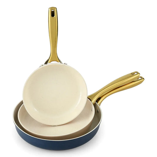 5-star Chef Frying Pan 3PCS Shades Frypan Set Ceramic Coating Multi Colour - Mekamart Australia