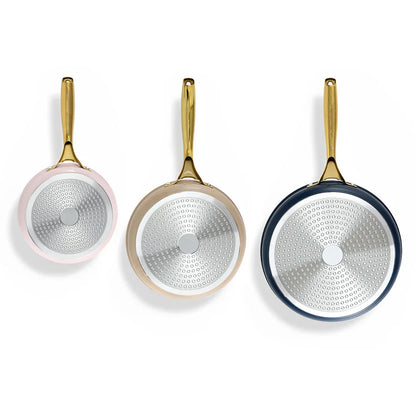 5-star Chef Frying Pan 3PCS Shades Frypan Set Ceramic Coating Multi Colour - Mekamart Australia