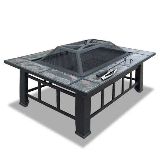 Grillz Fire Pit BBQ Grill Ice Bucket 3-In-1 Table - Mekamart Australia