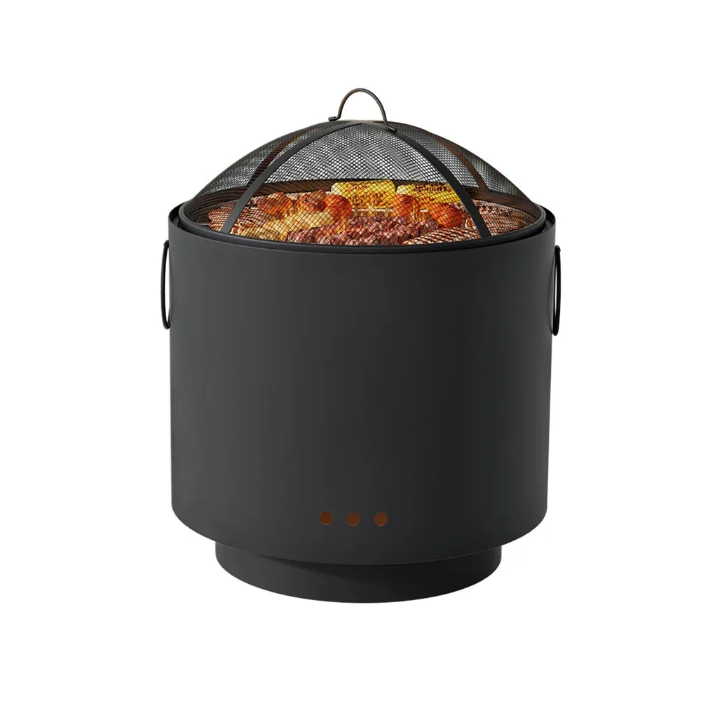 Grillz Fire Pit BBQ Portable Deep Bowl Outdoor Fireplace - Mekamart Australia