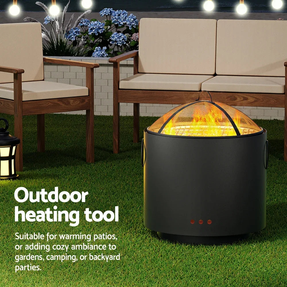 Grillz Fire Pit BBQ Portable Deep Bowl Outdoor Fireplace - Mekamart Australia