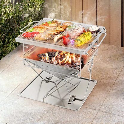 Grillz Fire Pit BBQ Grill with Carry Bag Camping - Mekamart Australia