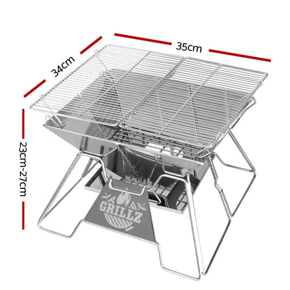 Grillz Fire Pit BBQ Grill with Carry Bag Portable - Mekamart Australia