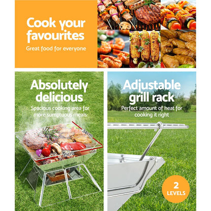 Grillz Fire Pit BBQ Grill with Carry Bag Portable - Mekamart Australia