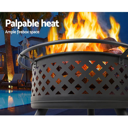 Grillz Fire Pit BBQ Grill 76cm - Mekamart Australia