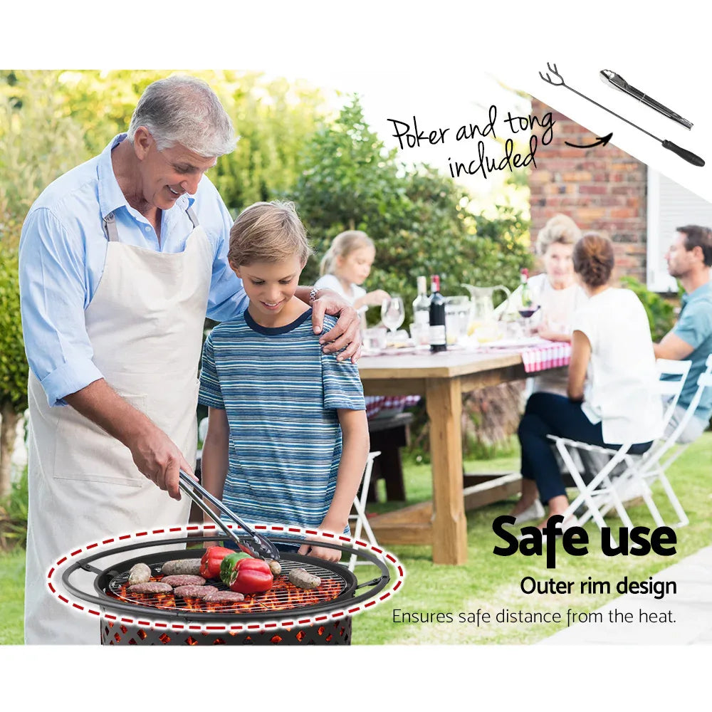 Grillz Fire Pit BBQ Grill 76cm - Mekamart Australia