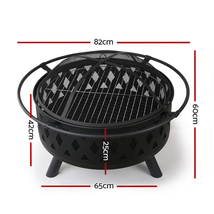 Grillz Fire Pit BBQ Grill 82cm - Mekamart Australia