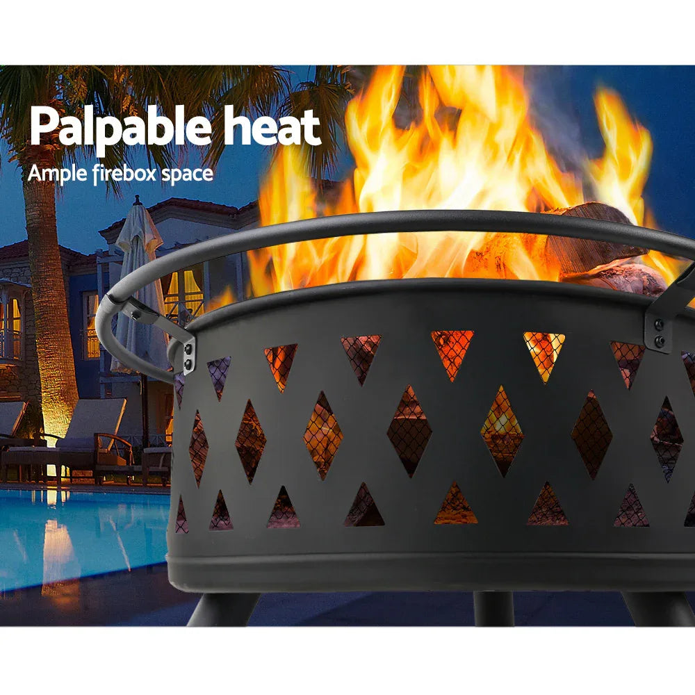 Grillz Fire Pit BBQ Grill 82cm - Mekamart Australia