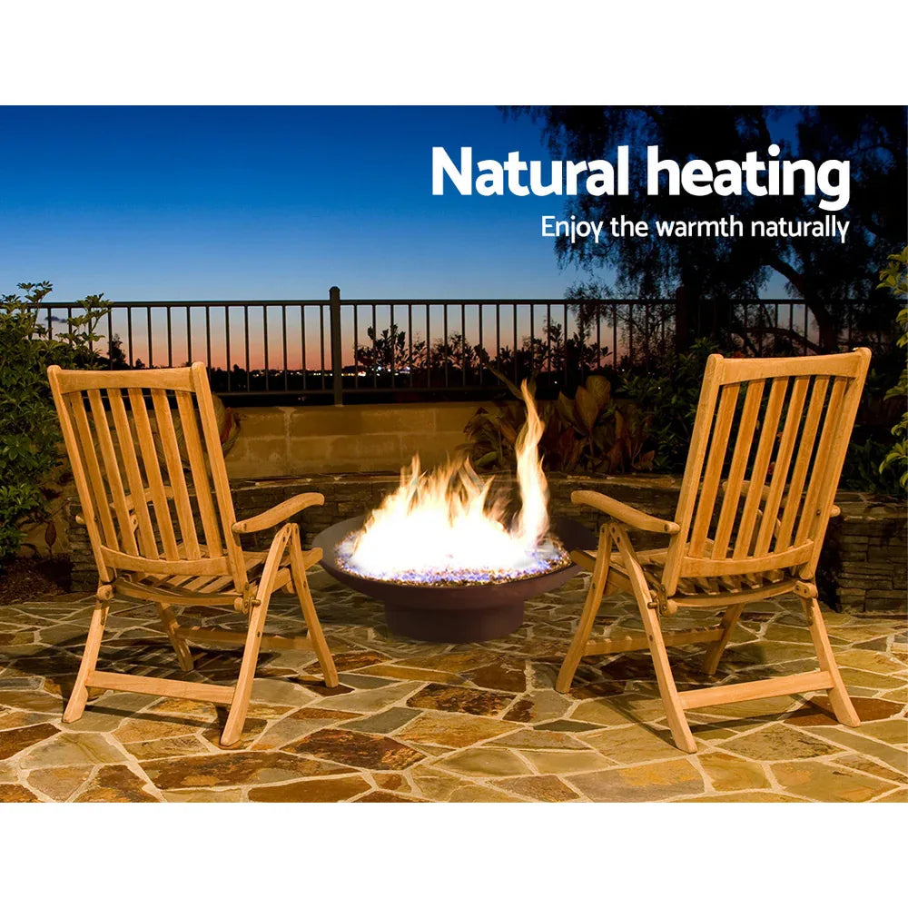 Grillz Fire Pit Bowl Cast Iron Rustic 70cm - Mekamart Australia