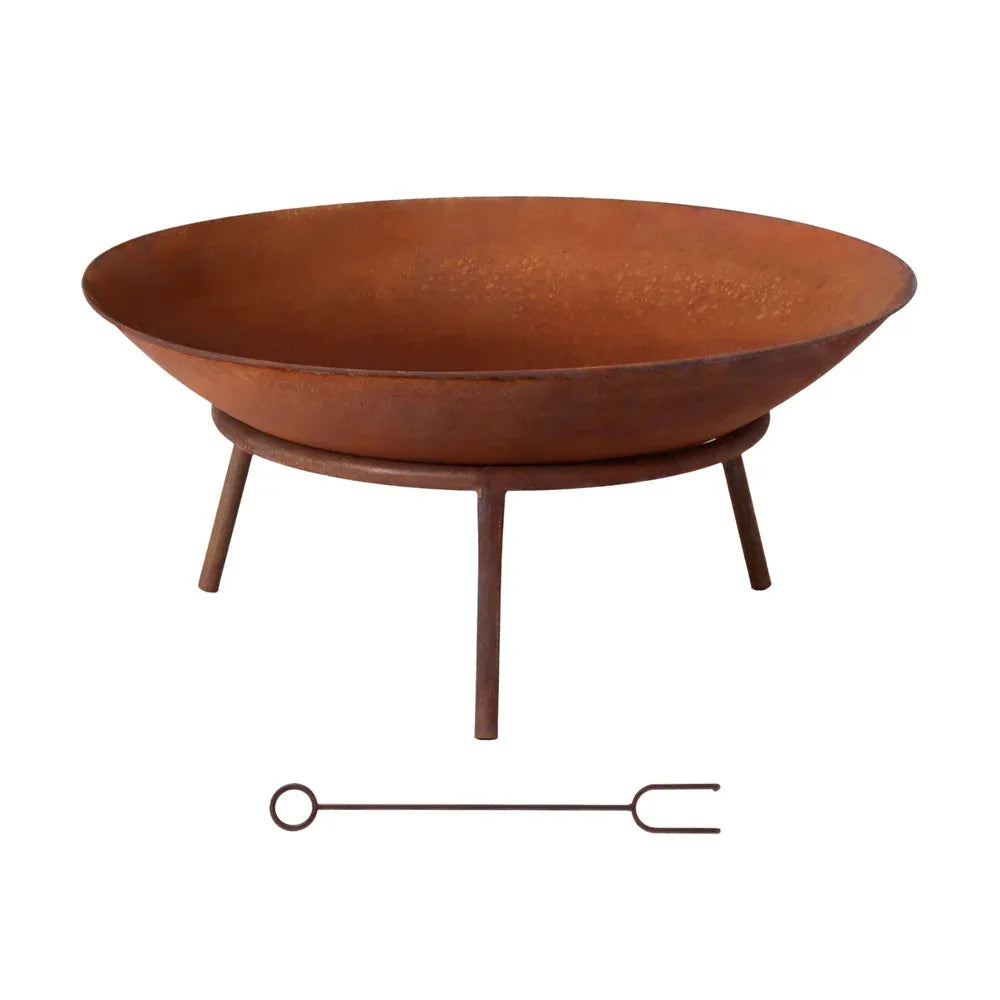 Grillz 56cm Fire Pit Iron Rustic Bowl Outdoor - Mekamart Australia