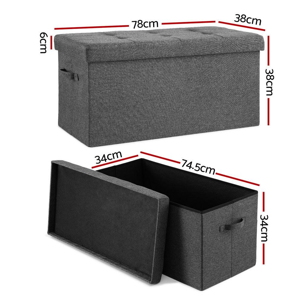 Artiss Storage Ottoman Foot Stool Rest Foldable - Mekamart Australia