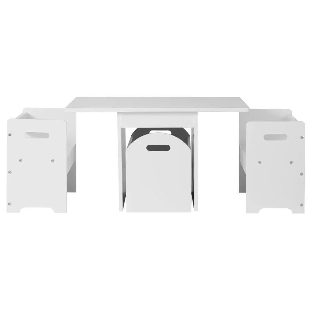 Keezi 3PCS Kids Table and Chairs Set Storage Toys Play Activity Desk - Mekamart Australia
