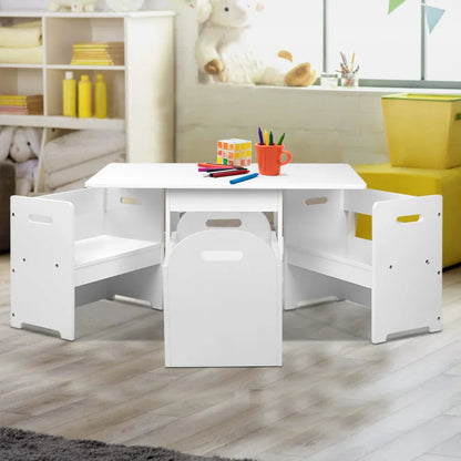 Keezi 3PCS Kids Table and Chairs Set Storage Toys Play Activity Desk - Mekamart Australia