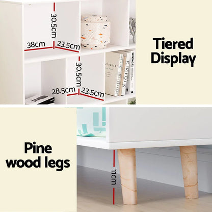 Artiss Bookshelf 3 Tiers 10 Cubes - CORA White - Mekamart Australia