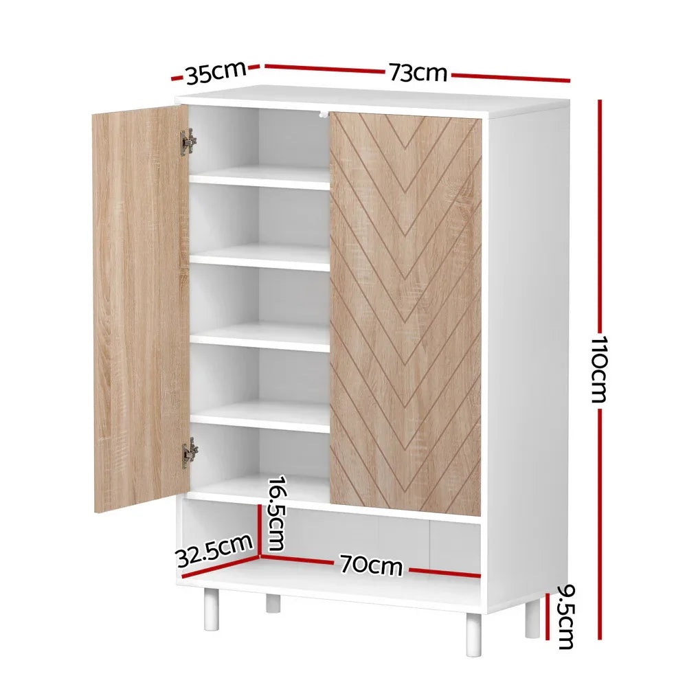 Artiss Shoe Rack Cabinet 24 Pairs 6-tier White - Mekamart Australia