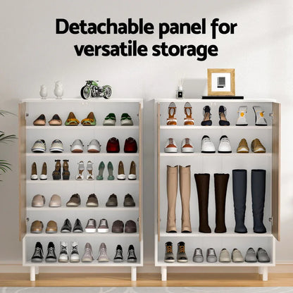 Artiss Shoe Rack Cabinet 24 Pairs 6-tier White - Mekamart Australia