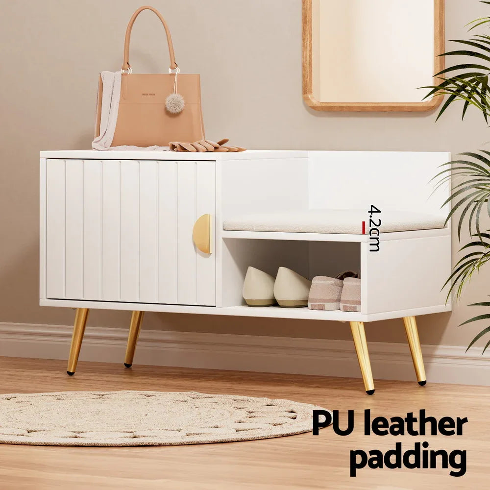 Artiss Shoe Rack Cabinet Bench 6 Pairs White - Mekamart Australia