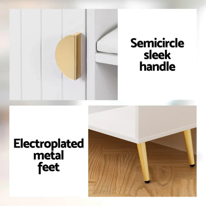 Artiss Shoe Rack Cabinet Bench 6 Pairs White - Mekamart Australia