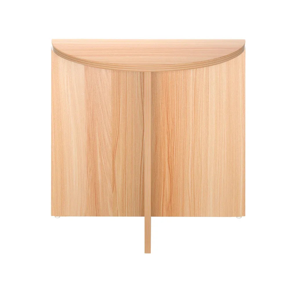 Artiss Coffee Table Semi-circle 48CM Pine Elva - Mekamart Australia