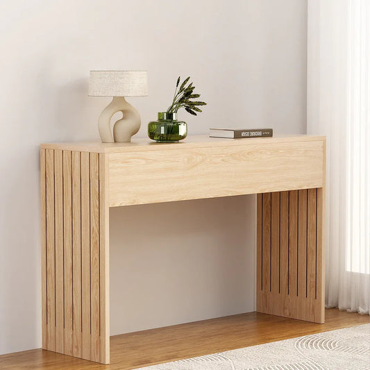Artiss Console Table Hallway Fluted 120CM Pine - Mekamart Australia