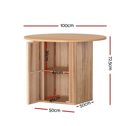 1M Artiss Dining Table Storage Base - Mekamart Australia
