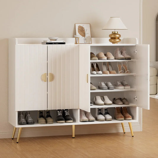 Artiss Shoe Rack Cabinet 5 Tiers 30 Pairs White - Mekamart Australia