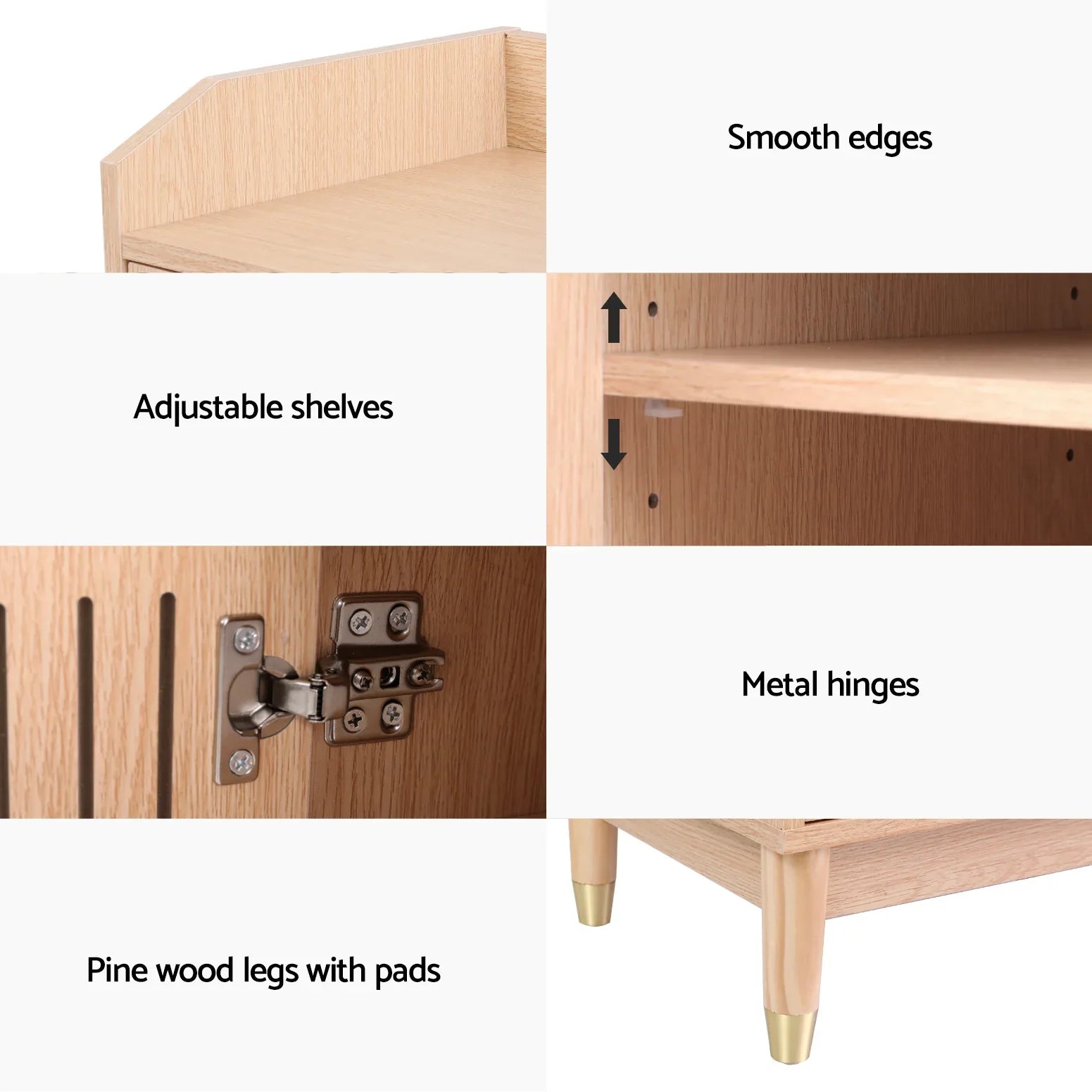 Artiss Shoe Rack Cabinet with Shelves 26 Pairs Pine - Mekamart Australia
